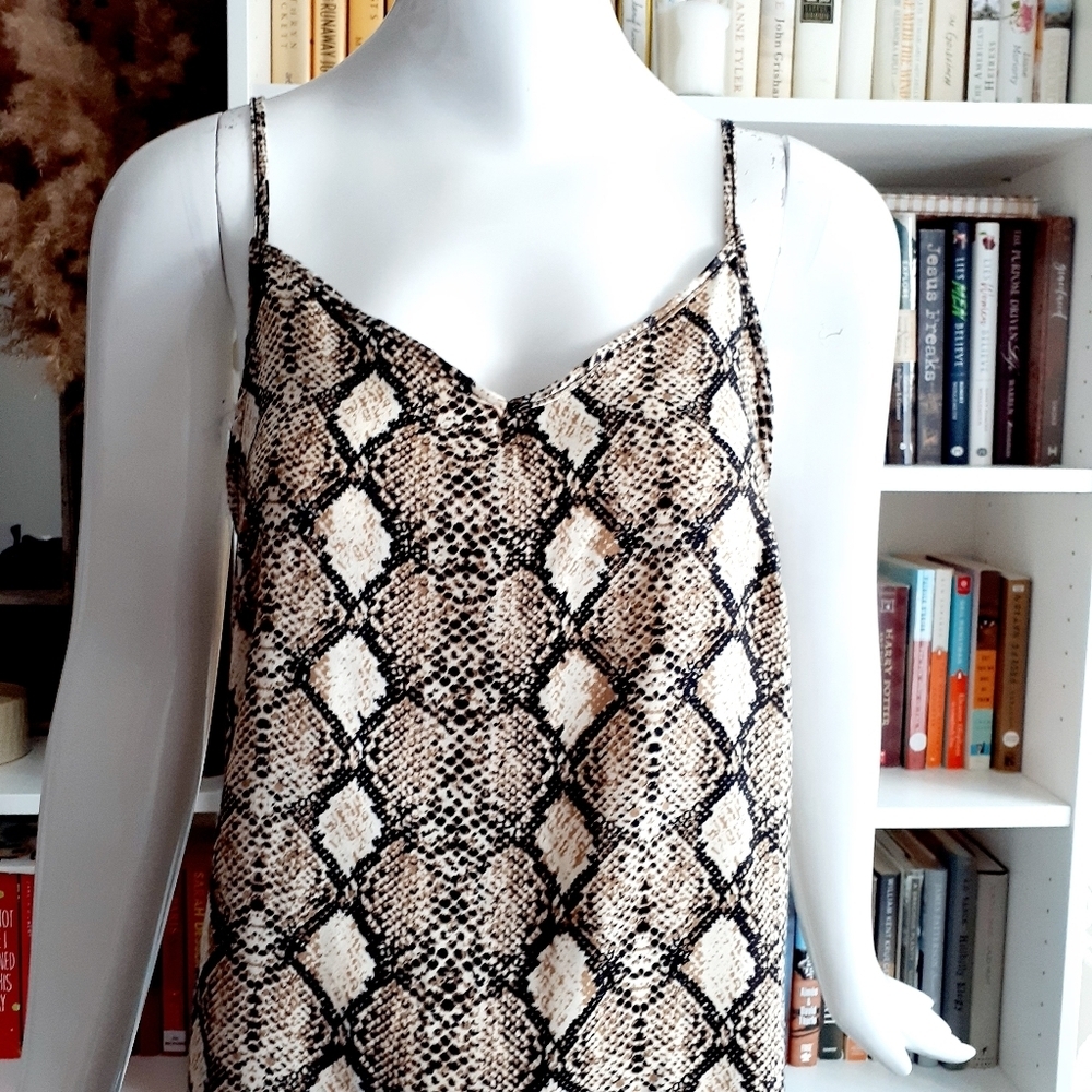 NEW See You Monday Snake Print Spaghetti Strap Dress Size Medium P5542 - Picture 2 of 11